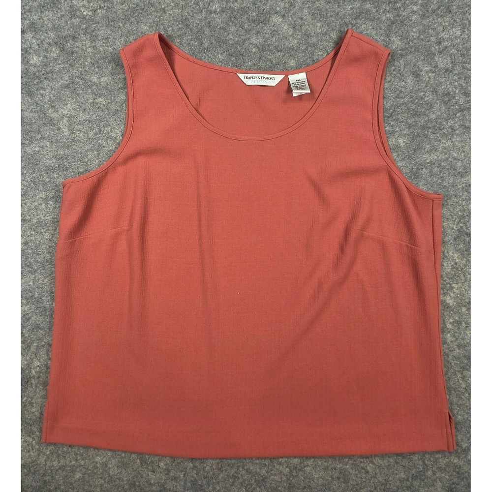 Drapers & Damons Petites Sleeveless Shell Top Terracotta PXL Scoop Neck Blouse